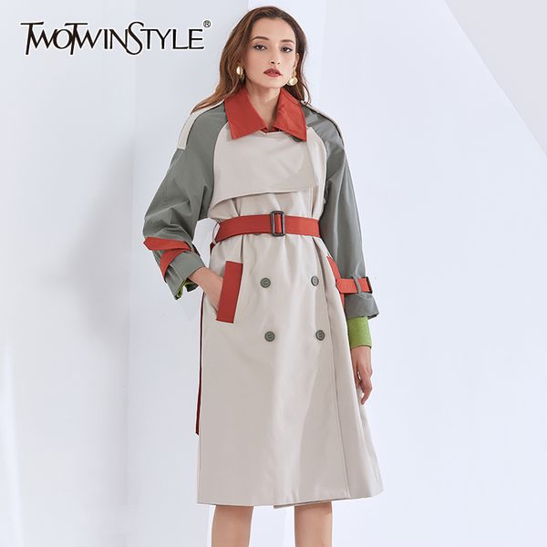 twotwinstyle patchwork hit color windbreaker for women lapel collar long sleeve lace up vintage windbreakers female 2020 clothes 1028, Tan;black
twotwinstyle patchwork hit color windbreaker for women lapel collar long sleeve lace up vintage windbreakers female 2020 clothes 1028, Tan;black