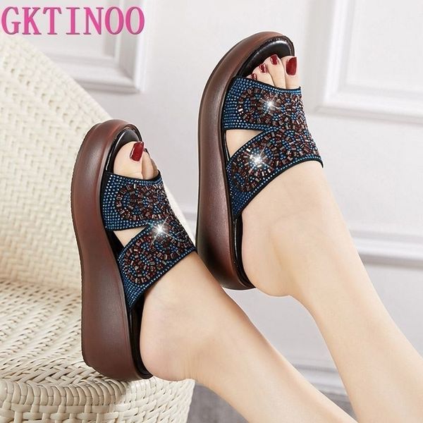 gktinoo genuine leather slippers women's shoes summer platform sandals rhinestone casual wedges slippers slides y200423, Black
gktinoo genuine leather slippers women's shoes summer platform sandals rhinestone casual wedges slippers slides y200423, Black
