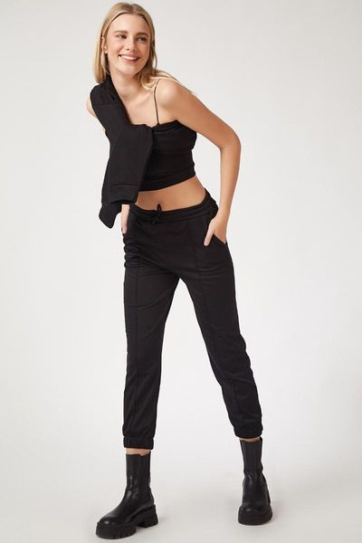 running pants happiness ist. women hand pockets basic sweatpants tu00005, Black;blue
running pants happiness ist. women hand pockets basic sweatpants tu00005, Black;blue