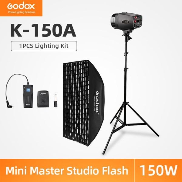 

lighting & studio accessories godox k-150a 150ws pography flash strobe light + 50 x 70cm gird softbox 180cm stand rt-16 trigger kit