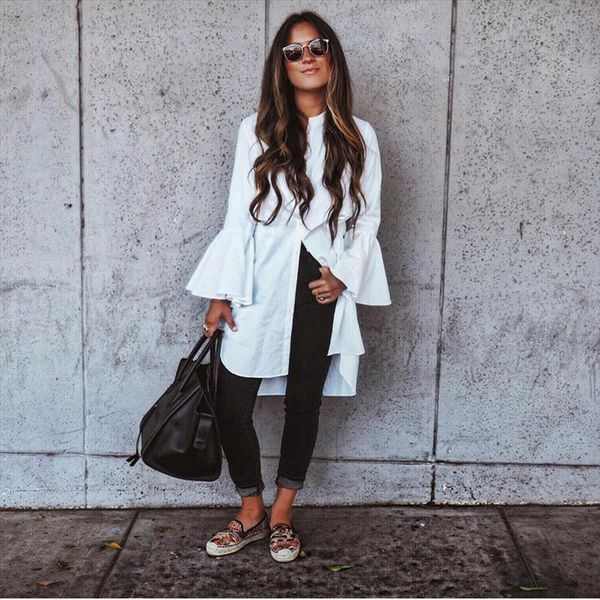 new fashion women white flare long sleeve shirt summer spring fashion o neck straight elegant woman bloues casual clothing
new fashion women white flare long sleeve shirt summer spring fashion o neck straight elegant woman bloues casual clothing