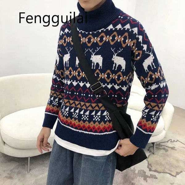 fenguilai new christmas men sweater knitwear printed deer streetwear jersey pull homme half turtleneck vintage sweater man joker1, White;black
fenguilai new christmas men sweater knitwear printed deer streetwear jersey pull homme half turtleneck vintage sweater man joker1, White;black