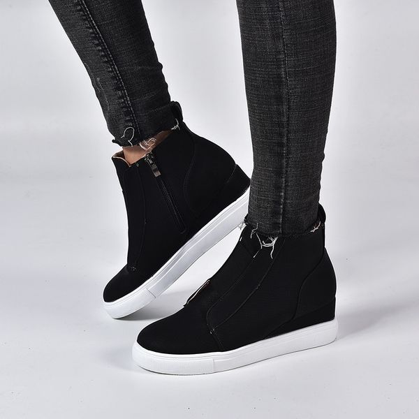 autumn women high heel shoes fashion suede leather wedge ankle boots female winter warm shoes comfort casual footwear y200111, Black
autumn women high heel shoes fashion suede leather wedge ankle boots female winter warm shoes comfort casual footwear y200111, Black