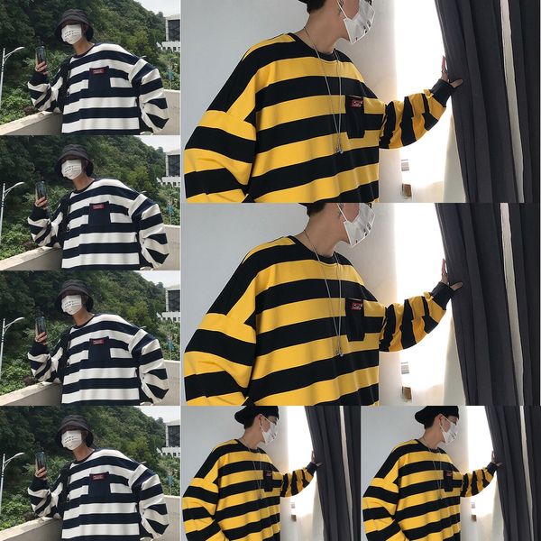 les handsome t men's spring and autumn loose bf lazy korean hip coat sweatersweater sweater hop students cec stripe coat vuwrp, Black
les handsome t men's spring and autumn loose bf lazy korean hip coat sweatersweater sweater hop students cec stripe coat vuwrp, Black