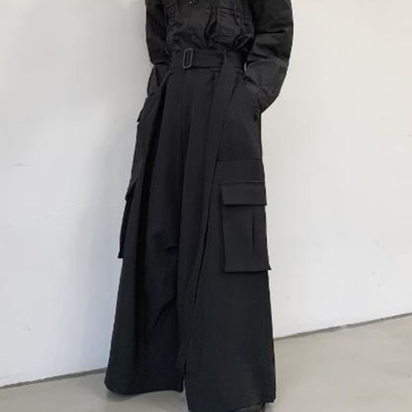 men japan loose casual wide leg cargo pants male street wear hip hop punk gothic harem belt trousers kimono straight skirt pants 201106, Black
men japan loose casual wide leg cargo pants male street wear hip hop punk gothic harem belt trousers kimono straight skirt pants 201106, Black
