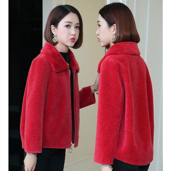 women 2021 autumn winter real wool fur coat female zipper casual natural sheep shearing overcoat ladies short soft outwear y143, Black
women 2021 autumn winter real wool fur coat female zipper casual natural sheep shearing overcoat ladies short soft outwear y143, Black