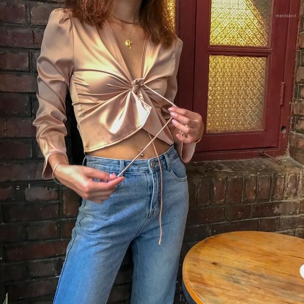 korean women fashion summer short sleeve elegant satin silky v-neck string wrap blouse crop shirt cropped vintage boho1, White
korean women fashion summer short sleeve elegant satin silky v-neck string wrap blouse crop shirt cropped vintage boho1, White