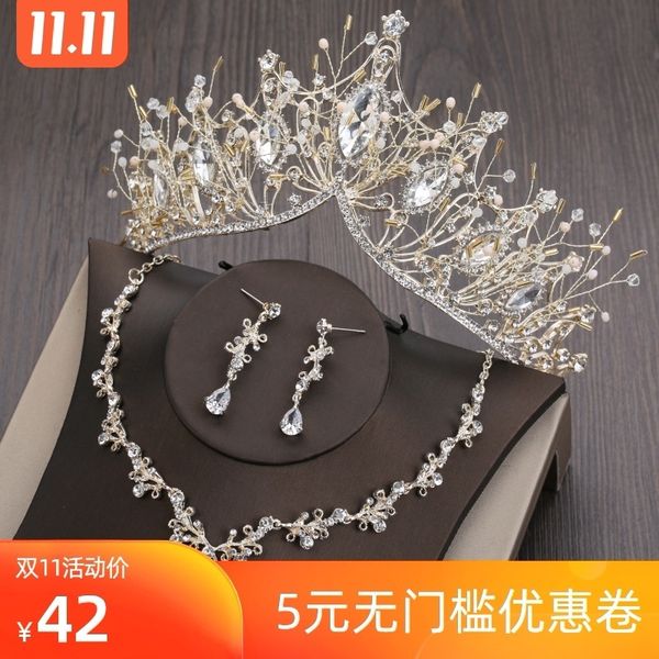 bridal headdress 2020 new wedding dress crown luxury necklace jewelry french fairy princess style high-end temperament, Silver
bridal headdress 2020 new wedding dress crown luxury necklace jewelry french fairy princess style high-end temperament, Silver