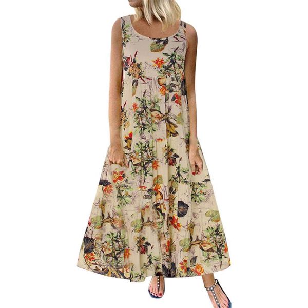 2021 new summer women dresses plus size bohemian o-neck floral print vintage sleeveless ankle-length beach 9041910, Black;gray
2021 new summer women dresses plus size bohemian o-neck floral print vintage sleeveless ankle-length beach 9041910, Black;gray