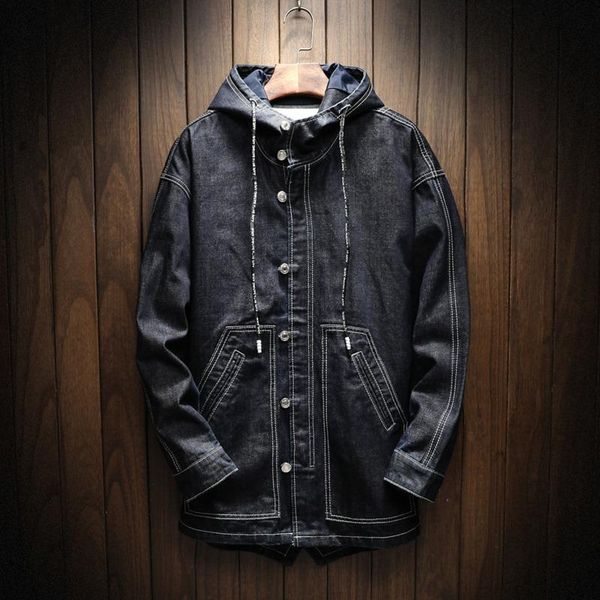 men's jackets autumn winter denim jacket and coats hooded loose casual solid color retro simple fashion streetwear outwear man, Black;brown
men's jackets autumn winter denim jacket and coats hooded loose casual solid color retro simple fashion streetwear outwear man, Black;brown
