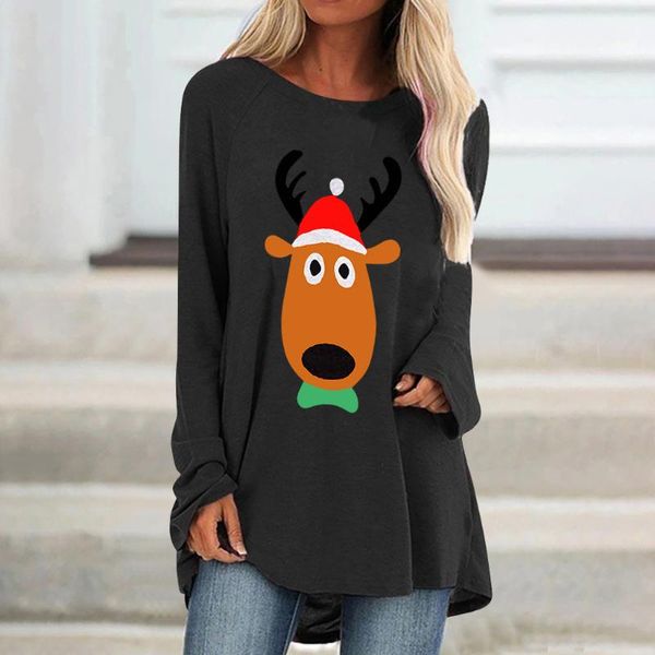 40# christmas elk printing blouse women casual loose tunic shirt o neck long sleeve blouses women shirts blusas de mujer, White
40# christmas elk printing blouse women casual loose tunic shirt o neck long sleeve blouses women shirts blusas de mujer, White