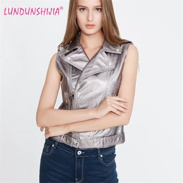 lundunshijia women vest 2020 new sleeveless leather jacket motorcycle vest outerwear clothing silver pink,silver gray,black1, Black;white
lundunshijia women vest 2020 new sleeveless leather jacket motorcycle vest outerwear clothing silver pink,silver gray,black1, Black;white