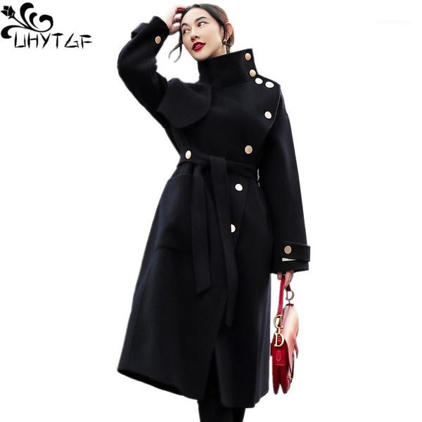 uhytgf autumn winter cashmere jacket women cashmere warm coat women's belt splice high-end fashion female woolen overcoat x6871, Black
uhytgf autumn winter cashmere jacket women cashmere warm coat women's belt splice high-end fashion female woolen overcoat x6871, Black