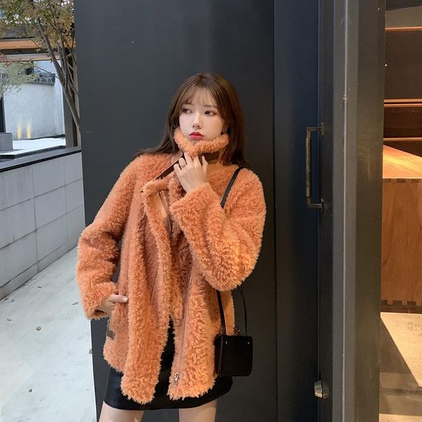 women's fur & faux 100% genuine wool coat spring autumn 2021 korean simple female jacket motorcycle coats ropa zjt2234, Black
women's fur & faux 100% genuine wool coat spring autumn 2021 korean simple female jacket motorcycle coats ropa zjt2234, Black