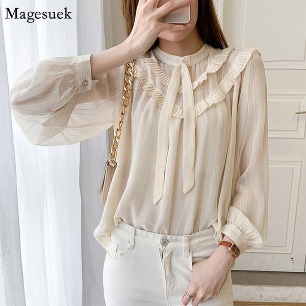 women's blouses & shirts fashion ruffles vintage blouse women 2021 o-neck plus size casual office lady chiffon 11246, White
women's blouses & shirts fashion ruffles vintage blouse women 2021 o-neck plus size casual office lady chiffon 11246, White