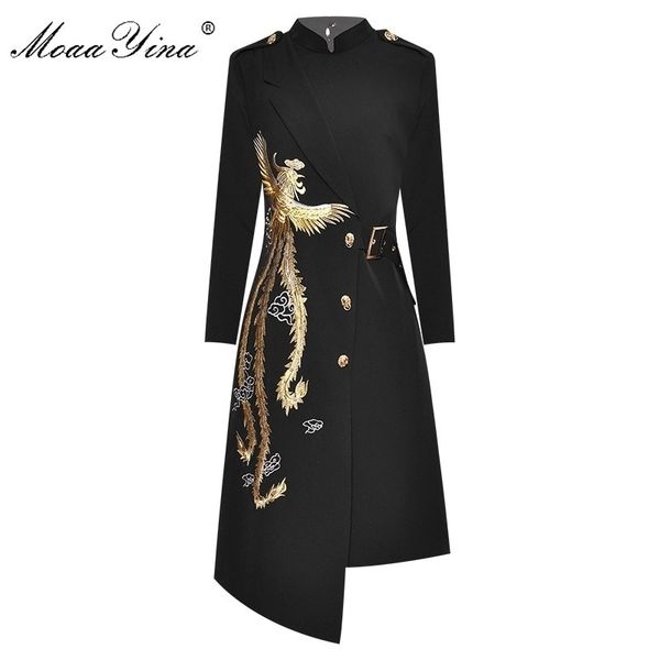 moaayina fashion designer dress spring autumn women's dress stand collar embroidery elegant asymmetrical dresses y200805, Black;pink
moaayina fashion designer dress spring autumn women's dress stand collar embroidery elegant asymmetrical dresses y200805, Black;pink