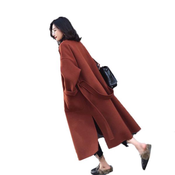 women's wool & blends autumn winter warm thicke woolen coat 2021 fashion solid and long sleeve femaletie jacket outerwear, Black
women's wool & blends autumn winter warm thicke woolen coat 2021 fashion solid and long sleeve femaletie jacket outerwear, Black