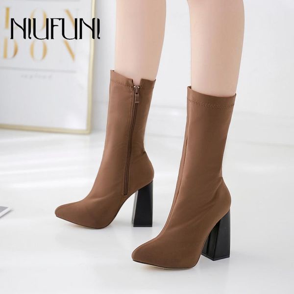 mid-calf sock boots high heels elastic boots pointy toe women shoes party ladies comfort solid color zipper niufuni, Black
mid-calf sock boots high heels elastic boots pointy toe women shoes party ladies comfort solid color zipper niufuni, Black