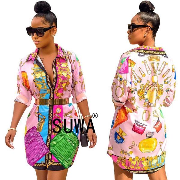 vintage fashion print women's long shirt lady clothes vintage chic short mini dress, White
vintage fashion print women's long shirt lady clothes vintage chic short mini dress, White