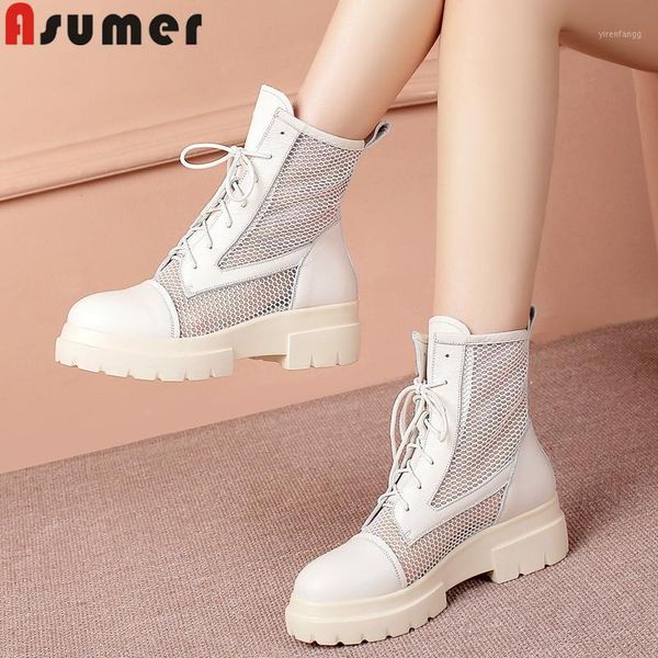asumer 2021 new ankle boots for women round toe lace up mesh+genuine leather shoes platform summer women boots big size 34-421, Black
asumer 2021 new ankle boots for women round toe lace up mesh+genuine leather shoes platform summer women boots big size 34-421, Black