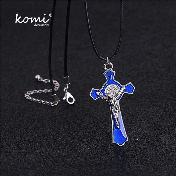 pendant necklaces komi retro leather rope chain cross for women men couple wholesale religions praying accessories, Silver
pendant necklaces komi retro leather rope chain cross for women men couple wholesale religions praying accessories, Silver