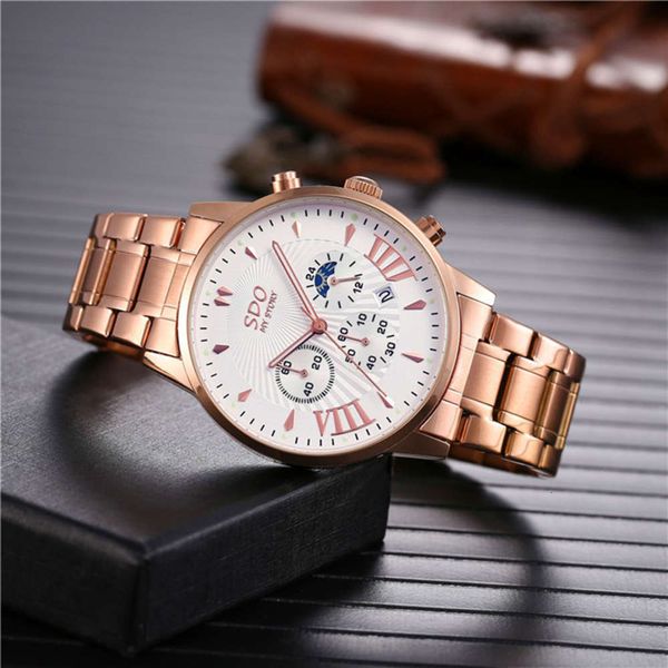 function six pin sun moon multi calendar men's three eye stainless steel quartz waterproof wristwatch for men, Slivery;brown
function six pin sun moon multi calendar men's three eye stainless steel quartz waterproof wristwatch for men, Slivery;brown