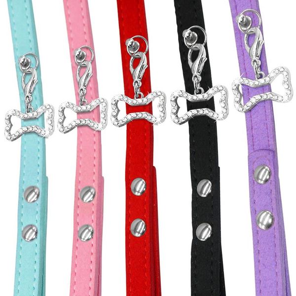 soft suede leather pet dog leash cats dogs walking lead rope with bling rhinestone bone pendant pet cat collar leash bbytri
soft suede leather pet dog leash cats dogs walking lead rope with bling rhinestone bone pendant pet cat collar leash bbytri