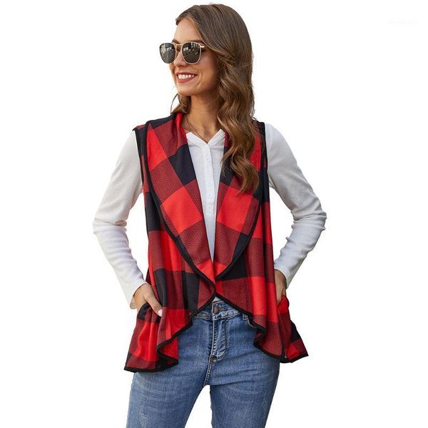women's vests autumn and winter plaid pocket women's cardigan vest jacket sleeveless1, Black;white
women's vests autumn and winter plaid pocket women's cardigan vest jacket sleeveless1, Black;white