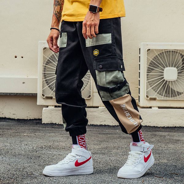 cool pockets cargo pants men color patchwork casual jogger fashion tactical trousers casual autumn harajuku streetwear pants, Black
cool pockets cargo pants men color patchwork casual jogger fashion tactical trousers casual autumn harajuku streetwear pants, Black