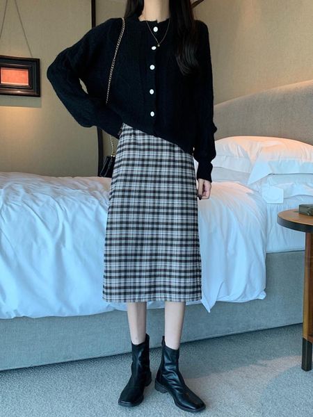 skirts 2021 autumn winter warm skirt plaid high waist knit women vintage elegant straight pencil plus size lattice, Black
skirts 2021 autumn winter warm skirt plaid high waist knit women vintage elegant straight pencil plus size lattice, Black