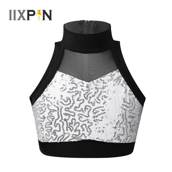 kids girls dance costume tanks shiny sequins sleeveless mesh splice vest crop ballet stage performance kg-704, Black;red
kids girls dance costume tanks shiny sequins sleeveless mesh splice vest crop ballet stage performance kg-704, Black;red