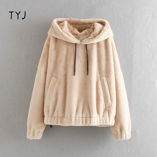 tyj womens casual pullover ladies pockets soft faux fur hooded loose trendy street style overcoat autumn winter1, Black
tyj womens casual pullover ladies pockets soft faux fur hooded loose trendy street style overcoat autumn winter1, Black
