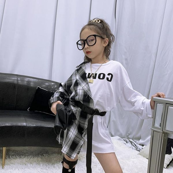 girls long hoodie dress fashion teenage girls sweatshirt 2020 autumn children's plaid splicing t-shirt, Black
girls long hoodie dress fashion teenage girls sweatshirt 2020 autumn children's plaid splicing t-shirt, Black