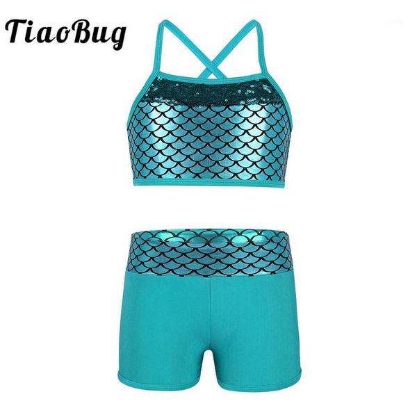 tiaobug kids girl tankini suit sequins mermaid scales crop with shorts set for gymnastics workout ballet party dance wear1, Black;red
tiaobug kids girl tankini suit sequins mermaid scales crop with shorts set for gymnastics workout ballet party dance wear1, Black;red