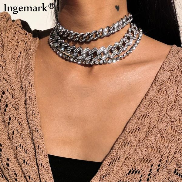 chains 3pcs/set luxury iced out paved rhinestones chain necklace punk cuban curb big chunky thick link choker full crystal jewelry gift, Silver
chains 3pcs/set luxury iced out paved rhinestones chain necklace punk cuban curb big chunky thick link choker full crystal jewelry gift, Silver
