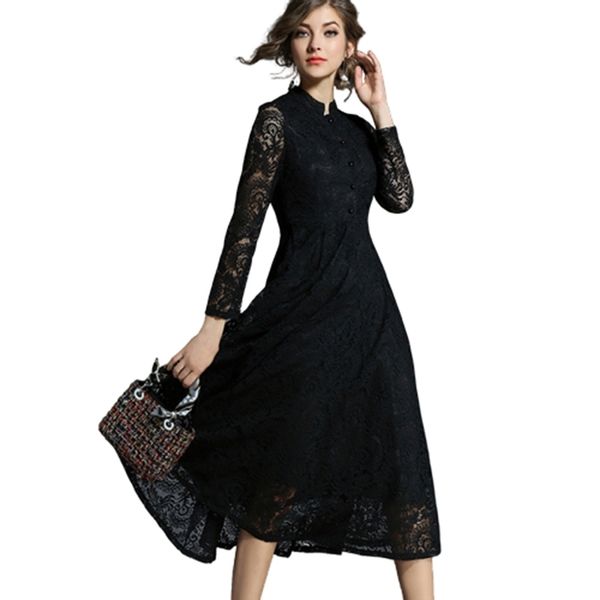 spring autumn lace long dress women stand neck long sleeve plus size 5xl slim office work dress female elegant party dresses y200805, Black;pink
spring autumn lace long dress women stand neck long sleeve plus size 5xl slim office work dress female elegant party dresses y200805, Black;pink