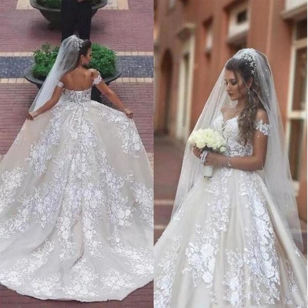 off the shoulder wedding dresses appliques lace a-line long dress sweep train bridal gowns plus size robe de mariee, White
off the shoulder wedding dresses appliques lace a-line long dress sweep train bridal gowns plus size robe de mariee, White