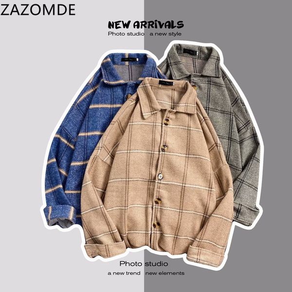 men shirts long sleeve turn-down collar large size plaid korean style vintage trendy loose students mens all-match chic c1222, White;black
men shirts long sleeve turn-down collar large size plaid korean style vintage trendy loose students mens all-match chic c1222, White;black