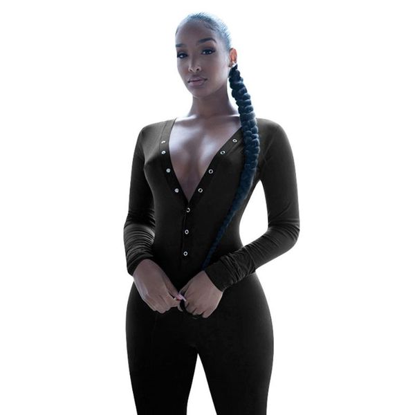 new women jumpsuits letters embroidery long sleeves deep v neck buttons casual comfortable skinny rompers, Black;white
new women jumpsuits letters embroidery long sleeves deep v neck buttons casual comfortable skinny rompers, Black;white