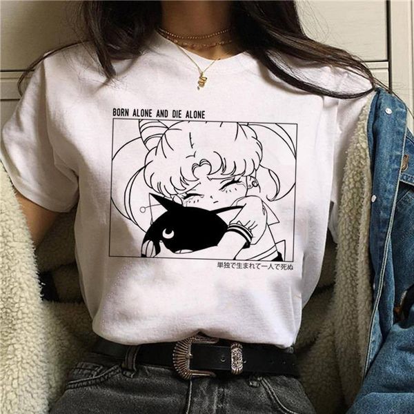 sailor moon tshirts summer harajuku graphic printed women shirts loose casual kawaii femme clothes fashion o neck, White
sailor moon tshirts summer harajuku graphic printed women shirts loose casual kawaii femme clothes fashion o neck, White