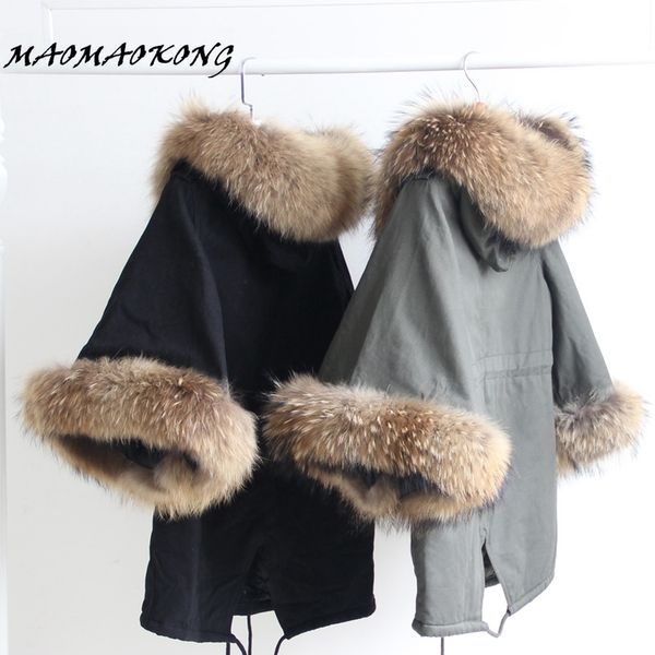 women winter coat jacket raccoon large fur collar army green casual overcoat flare sleeve cloak cotton-padded outerwear 201027, Black
women winter coat jacket raccoon large fur collar army green casual overcoat flare sleeve cloak cotton-padded outerwear 201027, Black