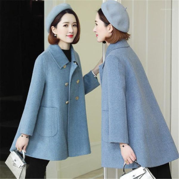 2019 new autumn winter fashion women casual double breasted woolen jacket female warm thicken loose wool blend coats casaco j441, Black
2019 new autumn winter fashion women casual double breasted woolen jacket female warm thicken loose wool blend coats casaco j441, Black