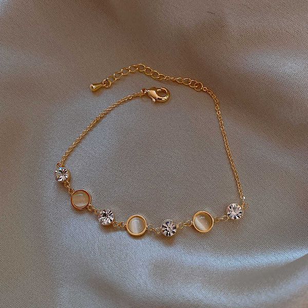 14k real gold electroplating bean cat's eye stone bracelet girl's friend and sister student's simple cold style hand ornament, Silver
14k real gold electroplating bean cat's eye stone bracelet girl's friend and sister student's simple cold style hand ornament, Silver