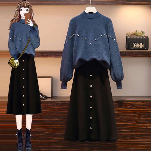 large women's clothing autumn winter 2020 new age reducing and thin knitting sweater skirt two piece suit, Black;gray
large women's clothing autumn winter 2020 new age reducing and thin knitting sweater skirt two piece suit, Black;gray