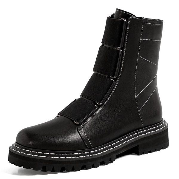 fall winter new leather women matin boots square toe platform ankle booties creative splicing materials handsome ladies shoes, Black
fall winter new leather women matin boots square toe platform ankle booties creative splicing materials handsome ladies shoes, Black