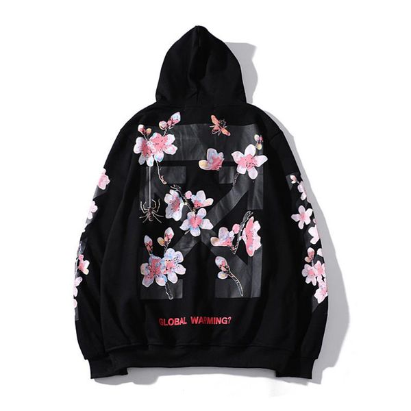 2021 explosive cherry blossom hooded sweater off loose and velvet long-sleeved white tide brand casual clothing for men and women couples, Black
2021 explosive cherry blossom hooded sweater off loose and velvet long-sleeved white tide brand casual clothing for men and women couples, Black