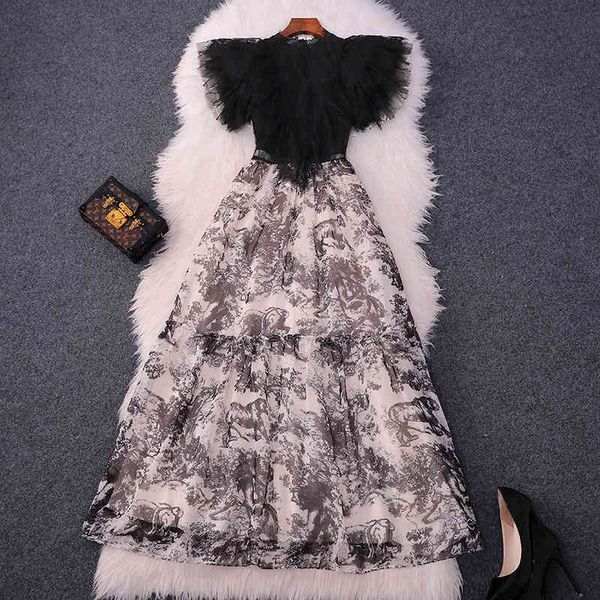 casual dresses women black lace patchwork designer brand dress summer butterfly sleeve animal lion print long dresses uqc3, Black;gray
casual dresses women black lace patchwork designer brand dress summer butterfly sleeve animal lion print long dresses uqc3, Black;gray