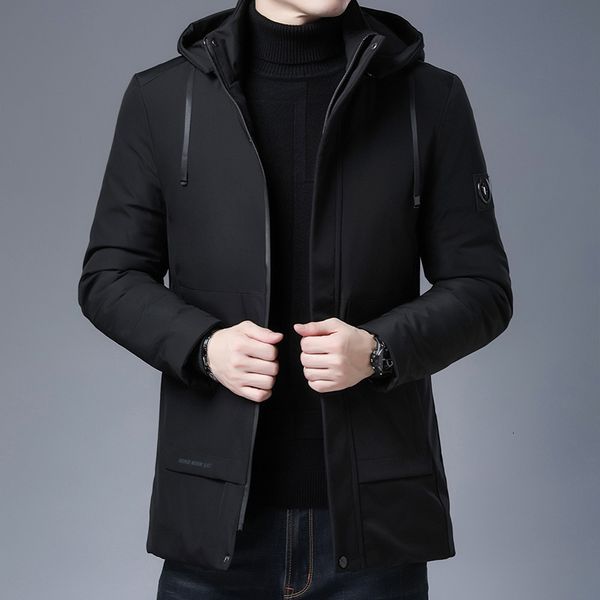 winter new warm men's down thiened detachable hat medium length cotton padded jaet leisure coat, Black
winter new warm men's down thiened detachable hat medium length cotton padded jaet leisure coat, Black