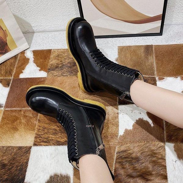 oymlg 2020 new front lacing boots women autumn winter fashion wild short canister non-slip leather boot women shoes, Black
oymlg 2020 new front lacing boots women autumn winter fashion wild short canister non-slip leather boot women shoes, Black