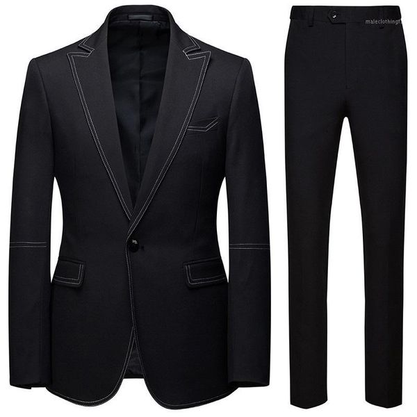 men's suits & blazers mens 2021 fashion trend boutique solid color casual two piece set single button slim suit1, White;black
men's suits & blazers mens 2021 fashion trend boutique solid color casual two piece set single button slim suit1, White;black